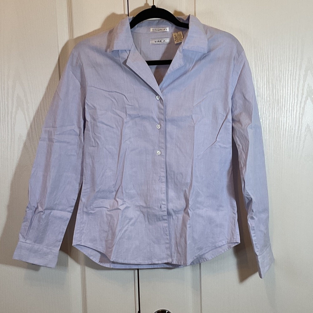 Lise J. Women's Stretch Light Lilac Button-Up Shirt
